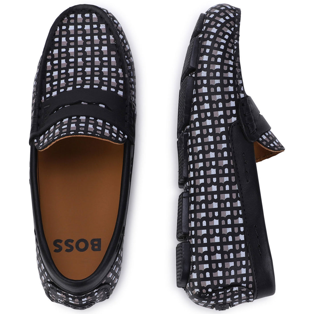 Hugo Boss Black Allover Print Moccasin