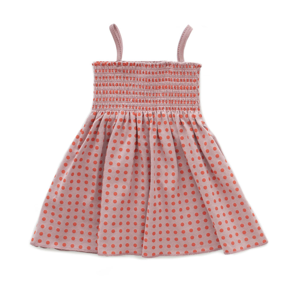 Oeuf Autumn Glaze/Mauve Dots Smock Dress