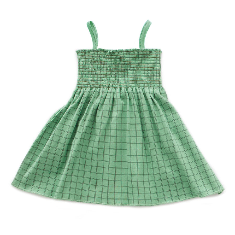 Oeuf Green Checks/Green Smock Dress