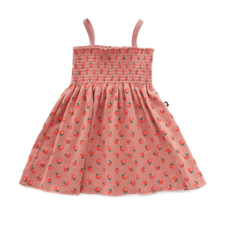 Oeuf Rose Dawn Tomato Print Smock Dress