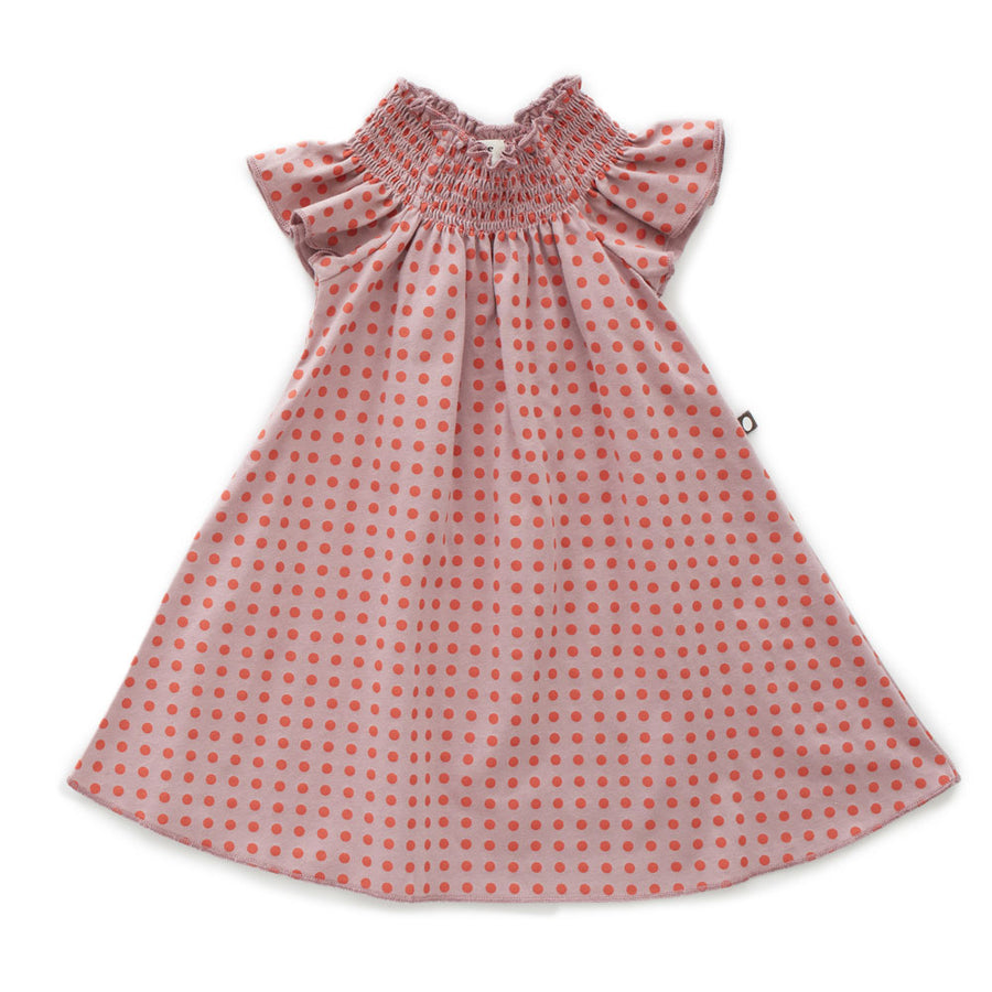 Oeuf Autumn Glaze/Mauve Dots Peasant Dress