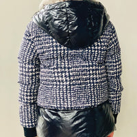 Vierra Rose Shiny Black & Print Charlyne Duvet Jacket