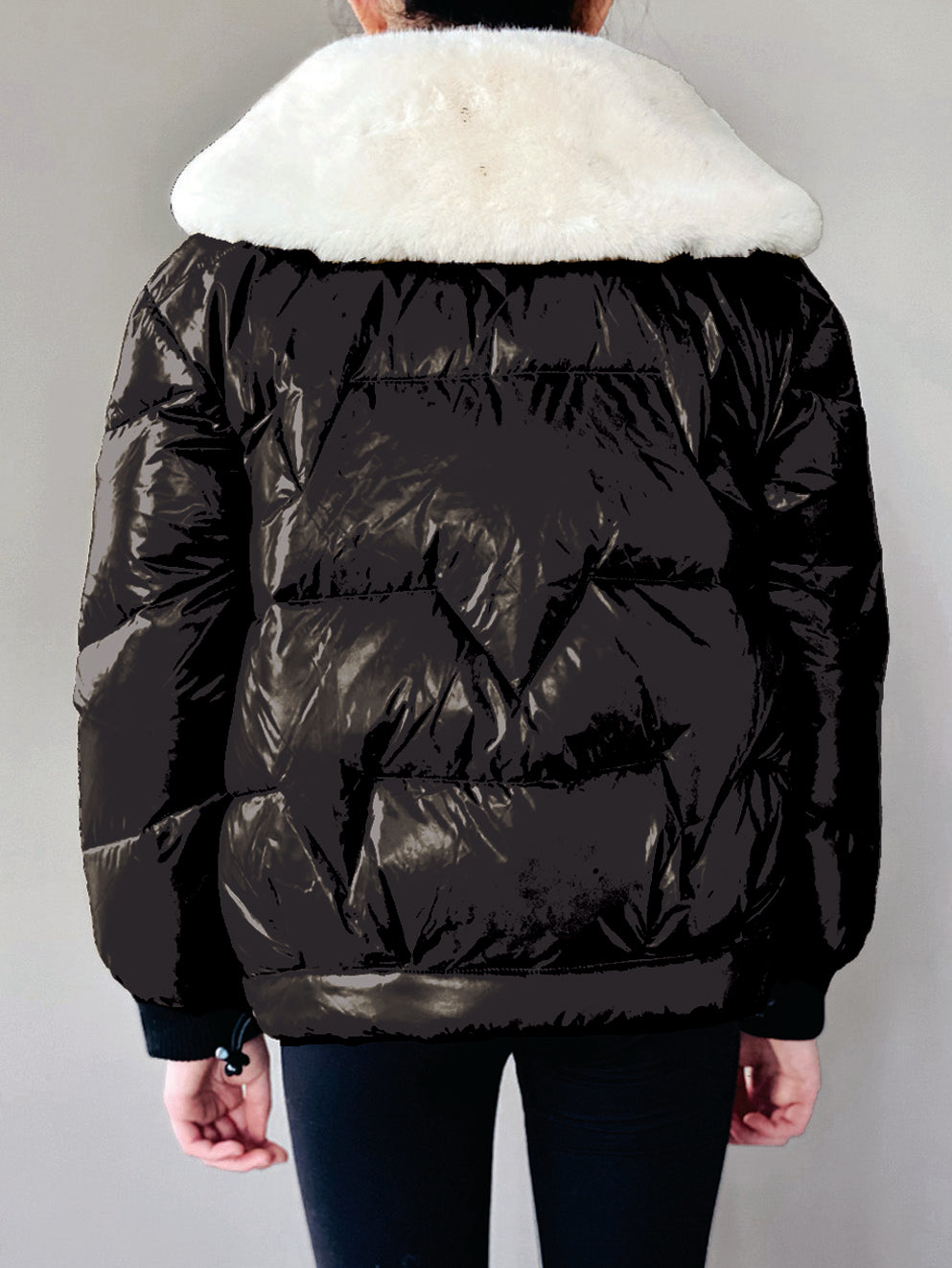 Vierra Rose Black Soho Fur Collar Jacket