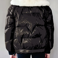 Vierra Rose Black Soho Fur Collar Jacket