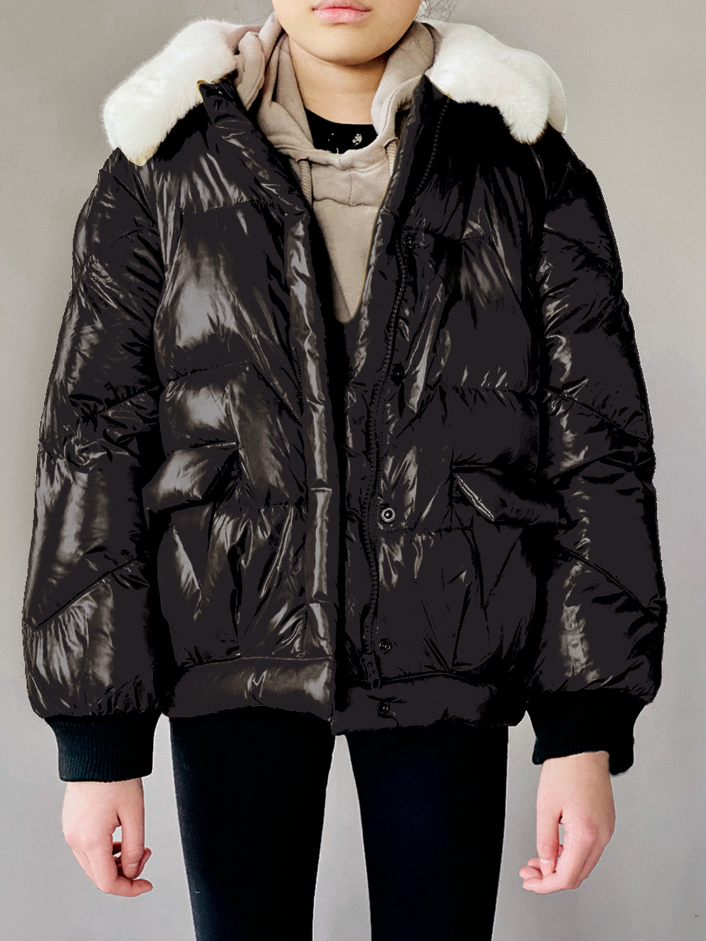 Vierra Rose Black Soho Fur Collar Jacket