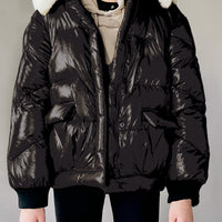 Vierra Rose Black Soho Fur Collar Jacket