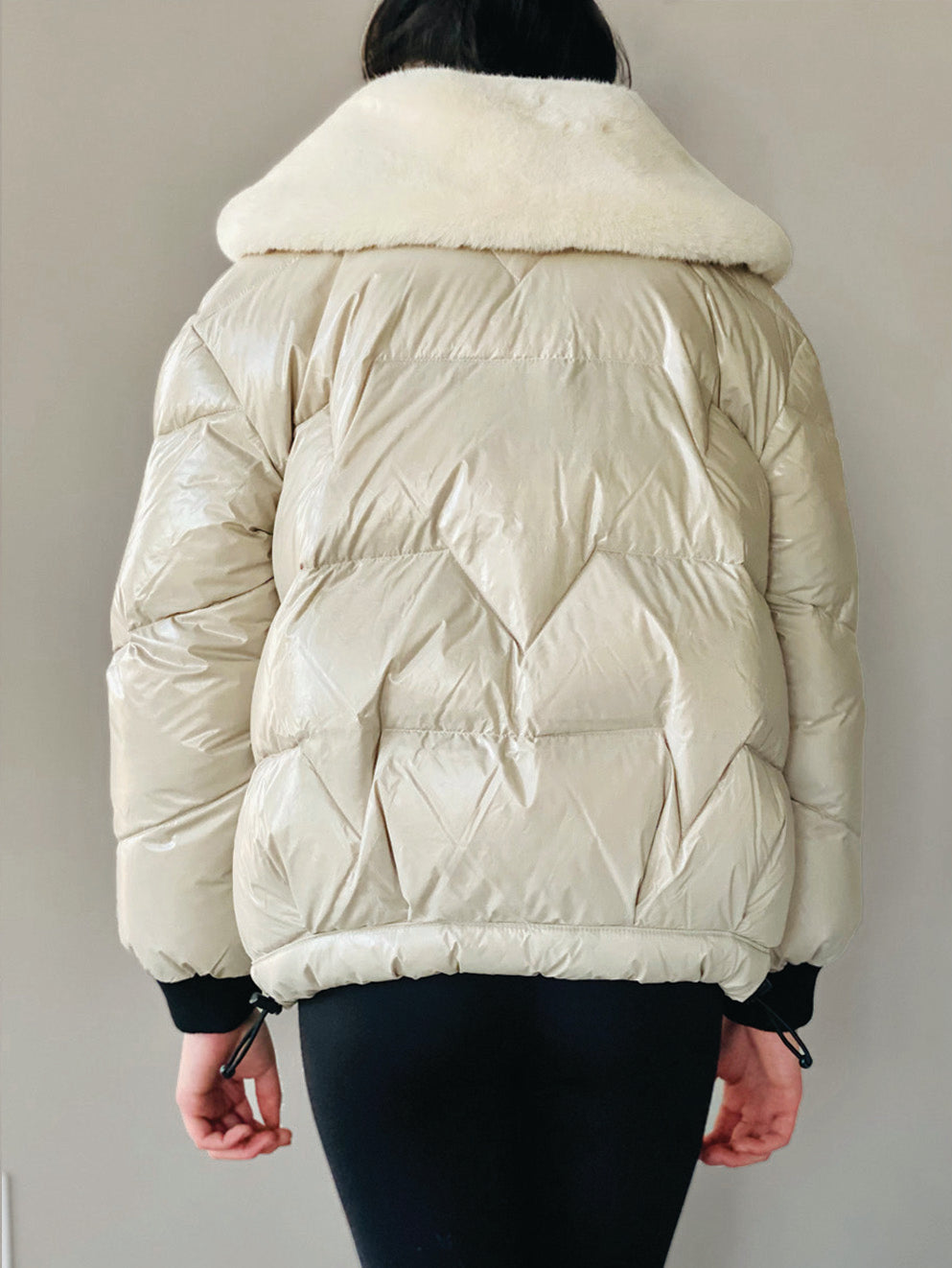 Vierra Rose Khaki Soho Fur Collar Jacket