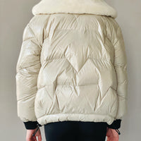Vierra Rose Khaki Soho Fur Collar Jacket