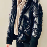 Vierra Rose Shiny Black Killer Quilted Jacket