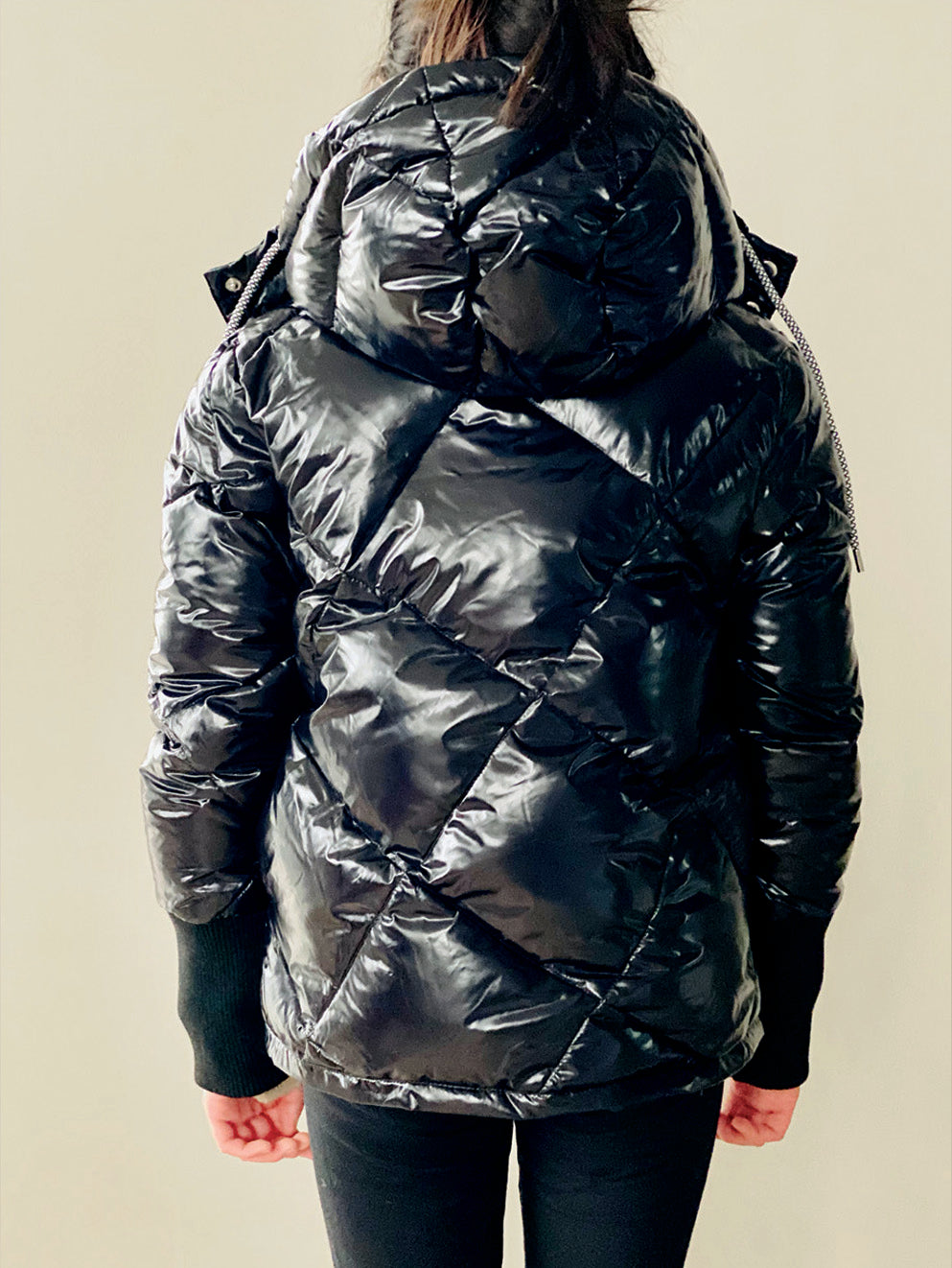 Vierra Rose Shiny Black Killer Quilted Jacket