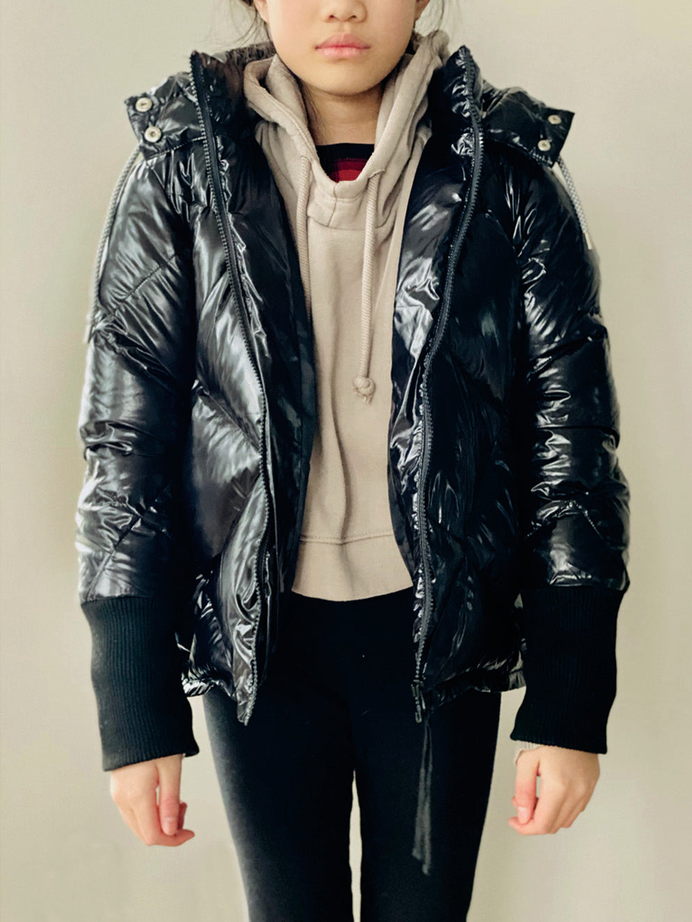 Vierra Rose Shiny Black Killer Quilted Jacket