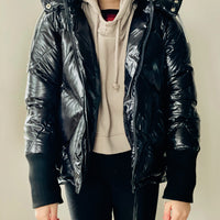 Vierra Rose Shiny Black Killer Quilted Jacket