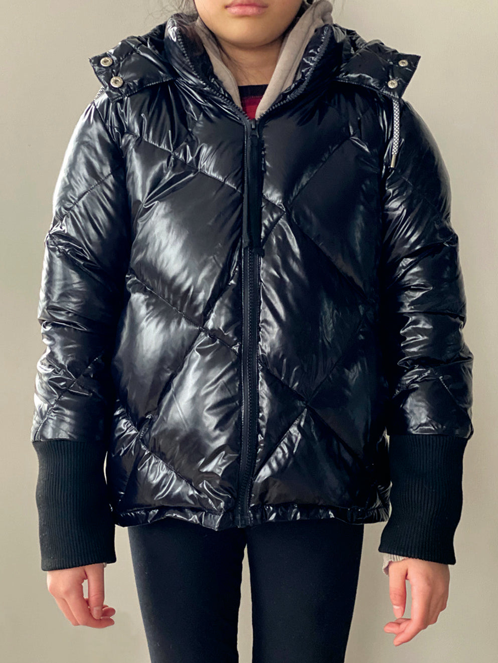 Vierra Rose Shiny Black Killer Quilted Jacket