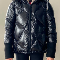Vierra Rose Shiny Black Killer Quilted Jacket