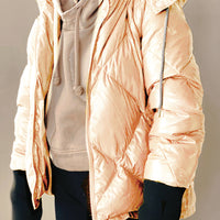 Vierra Rose Shiny Nude Killer Quilted Jacket