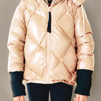 Vierra Rose Shiny Nude Killer Quilted Jacket