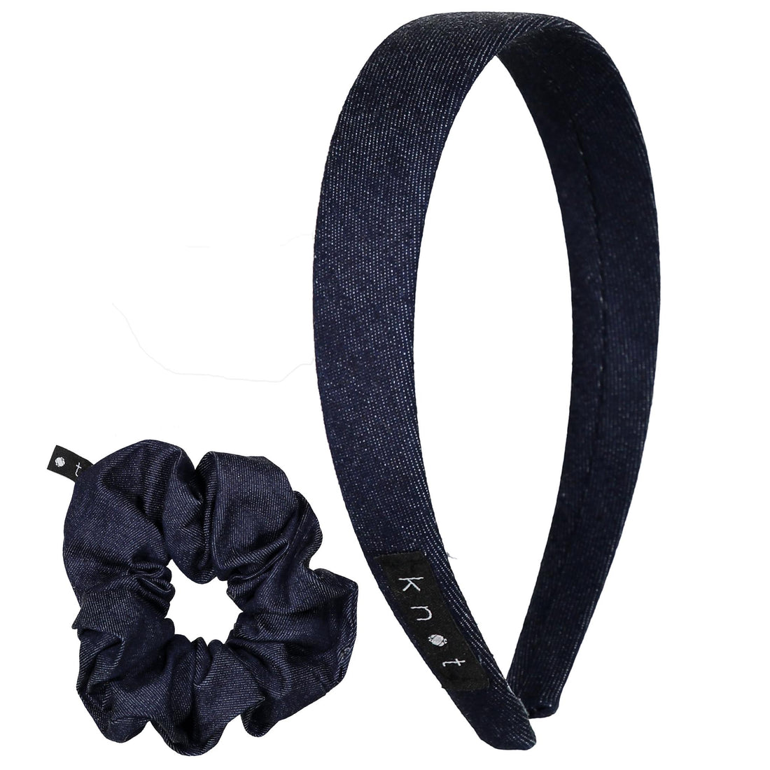 Knot Hairbands Jean Headband + Scrunchie Set