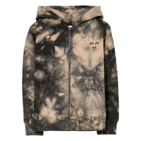 Finger in the Nose Ash Black Tie Dye Zipped Hoodie