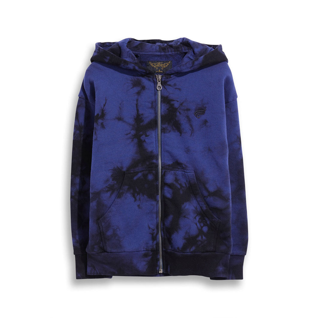 Finger in the Nose Navy Tie Dye Joey Zipped Hoodie