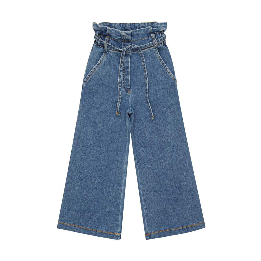 Little Hedonist Light Blue Denim High Wide Leg Pants