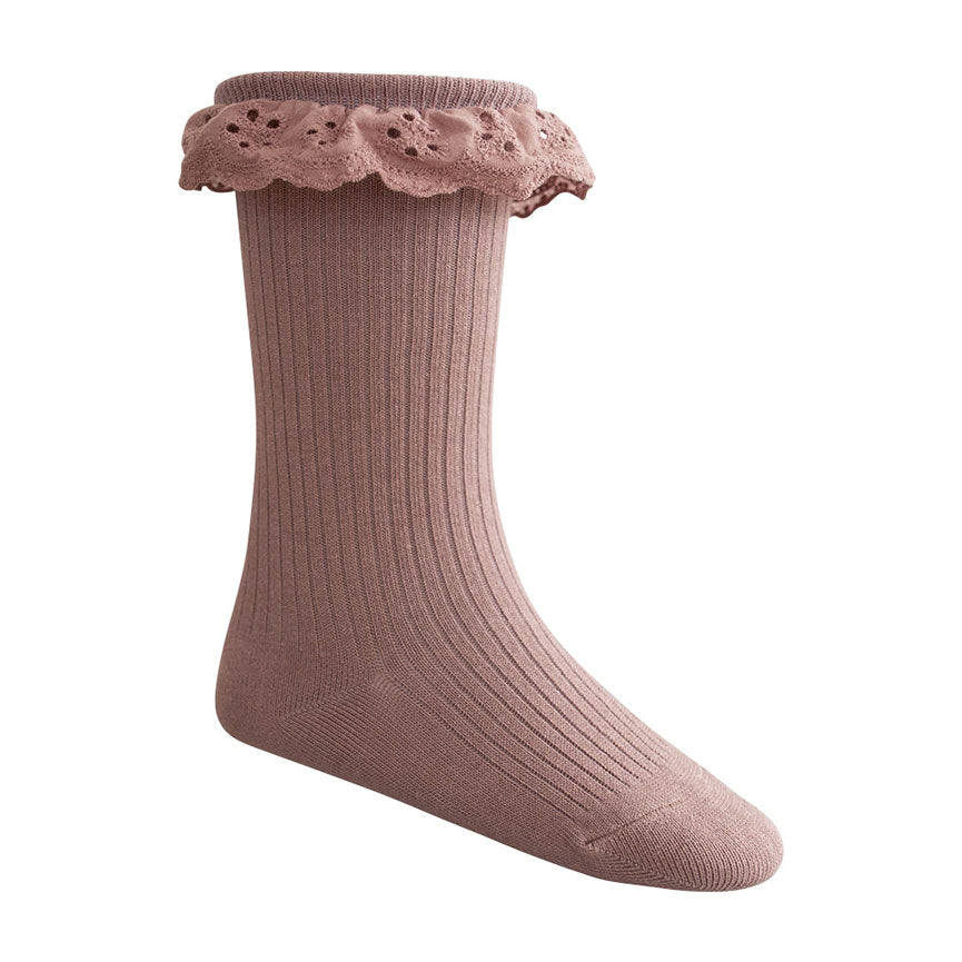 Jamie Kay Frill Knee High Sock - Dustywood