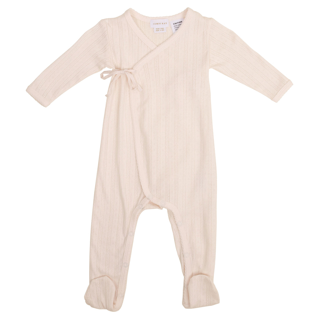 Jamie Kay Organic Cotton Pointelle Wrap Onepiece - Rose Quartz
