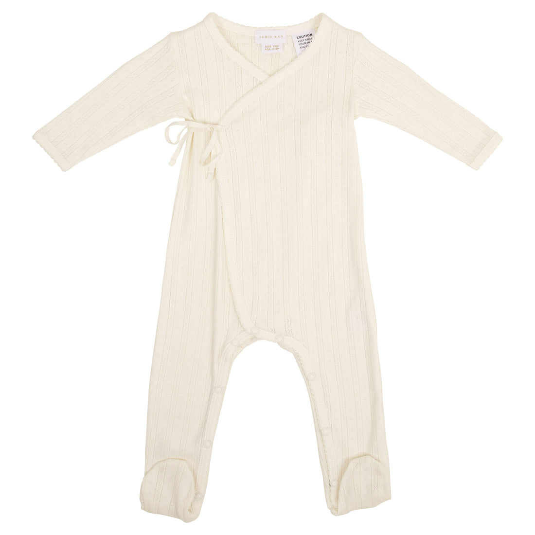 Jamie Kay Organic Cotton Pointelle Wrap Onepiece - Natural