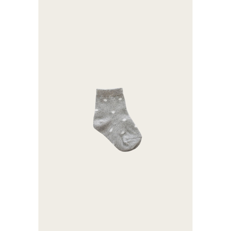 Jamie Kay Light Grey Marle Dotty Socks