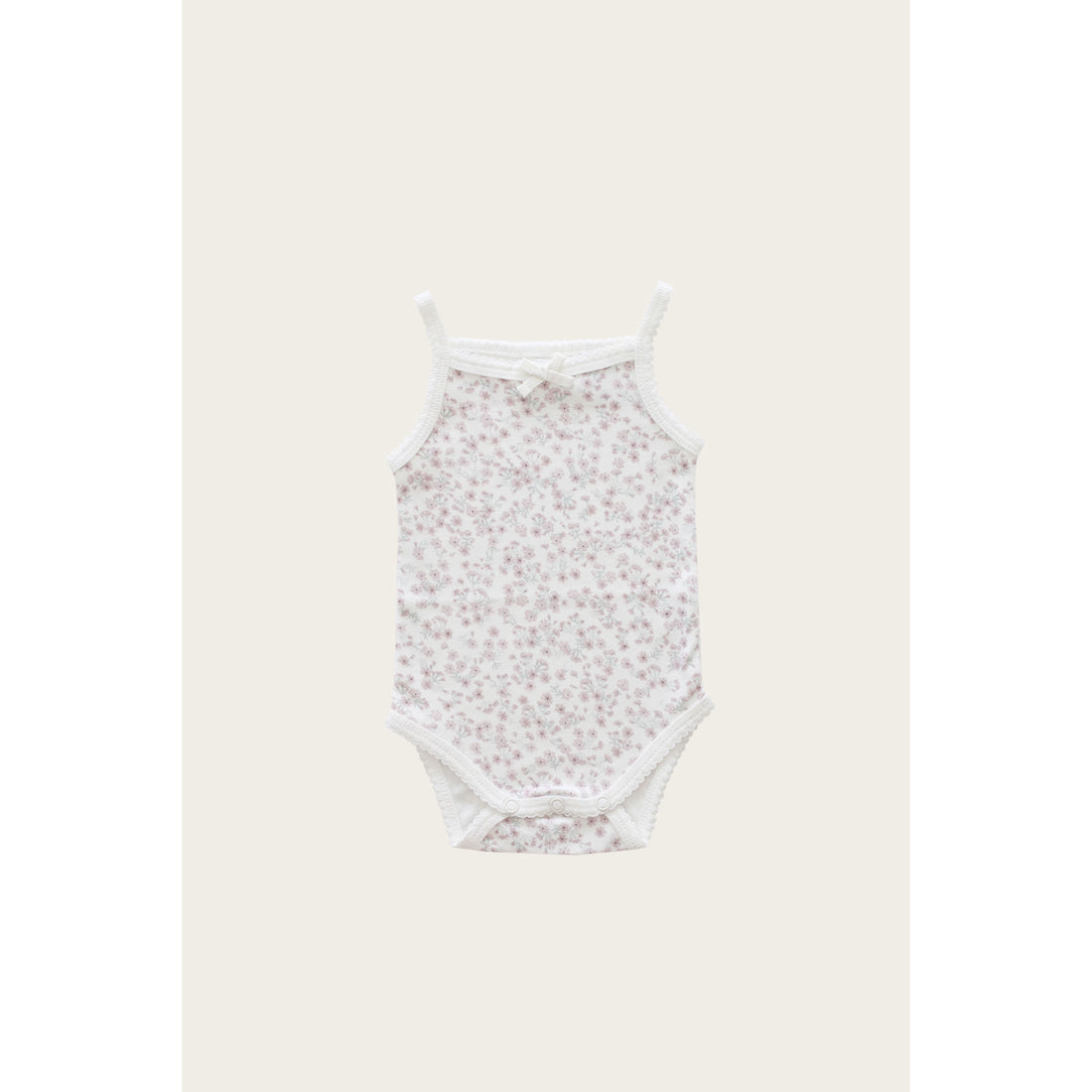Jamie Kay White Posy Floral Singlet Bodysuit