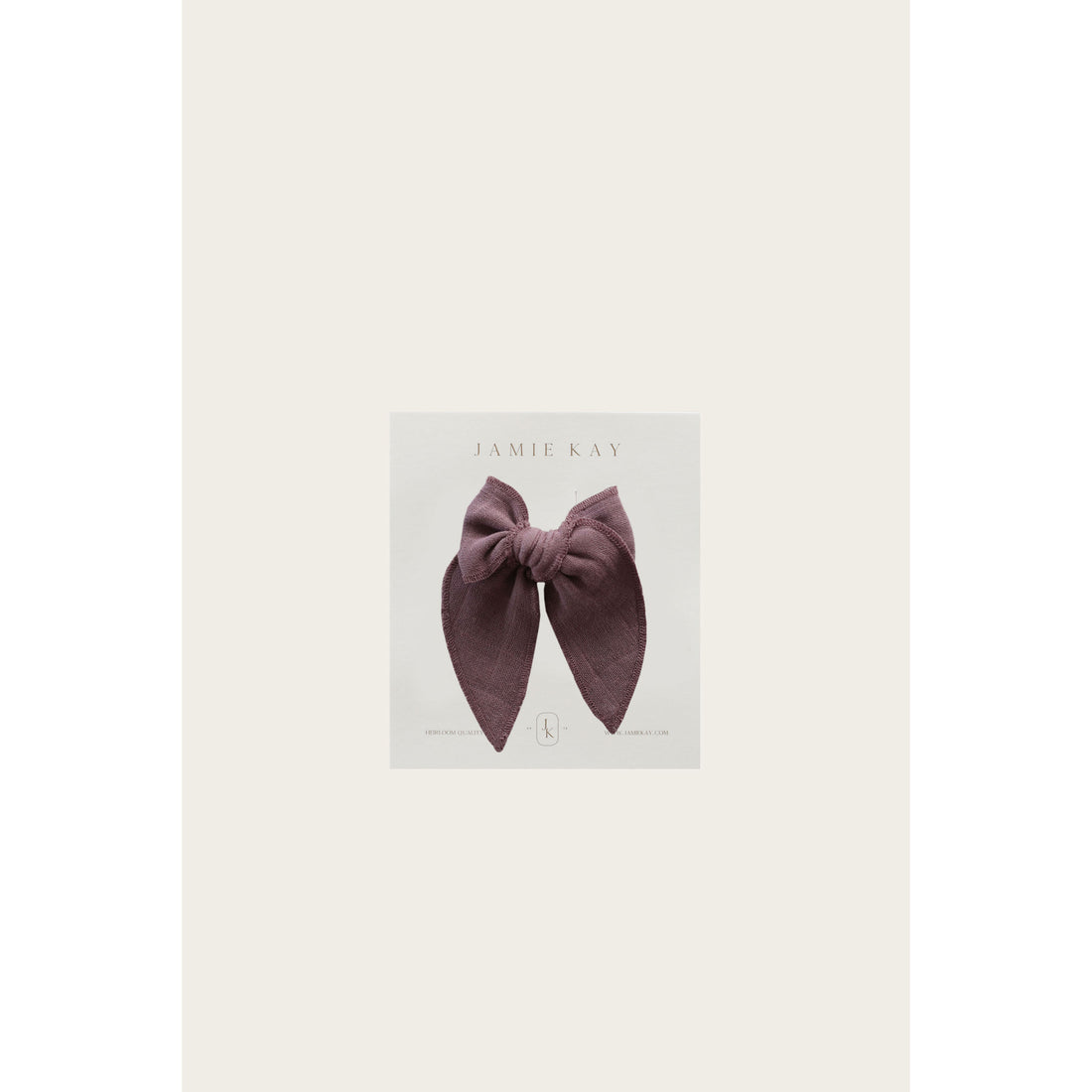 Jamie Kay Rose Taupe Organic Cotton Muslin Bow