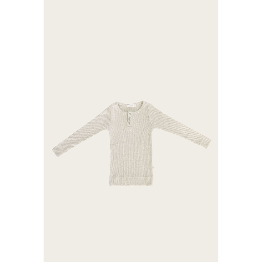 Jamie Kay Organic Essential L/S Henley - Oatmeal Marle