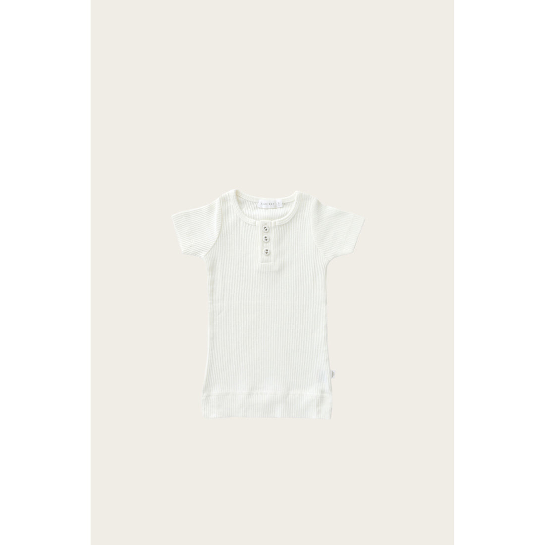 Jamie Kay Organic Essential S/S Henley - Milk