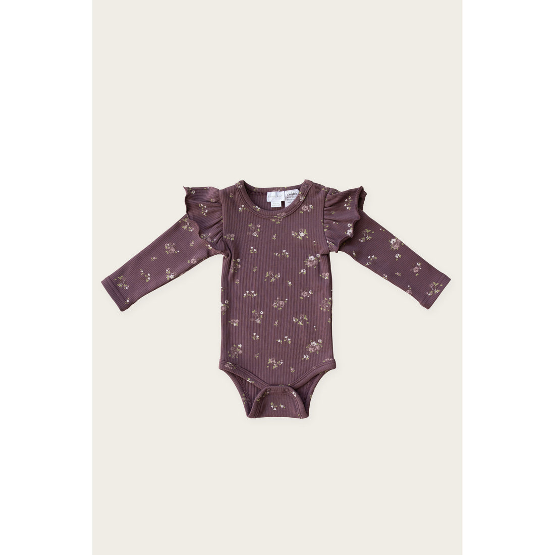 Jamie Kay Organic Cotton Fine Rib Frill Bodysuit - Petite Fleur