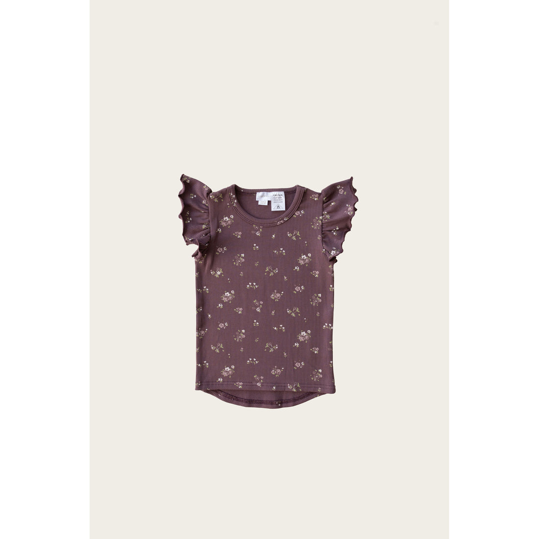 Jamie Kay Organic Cotton Fine Rib Frill Tee- Petite Fleur