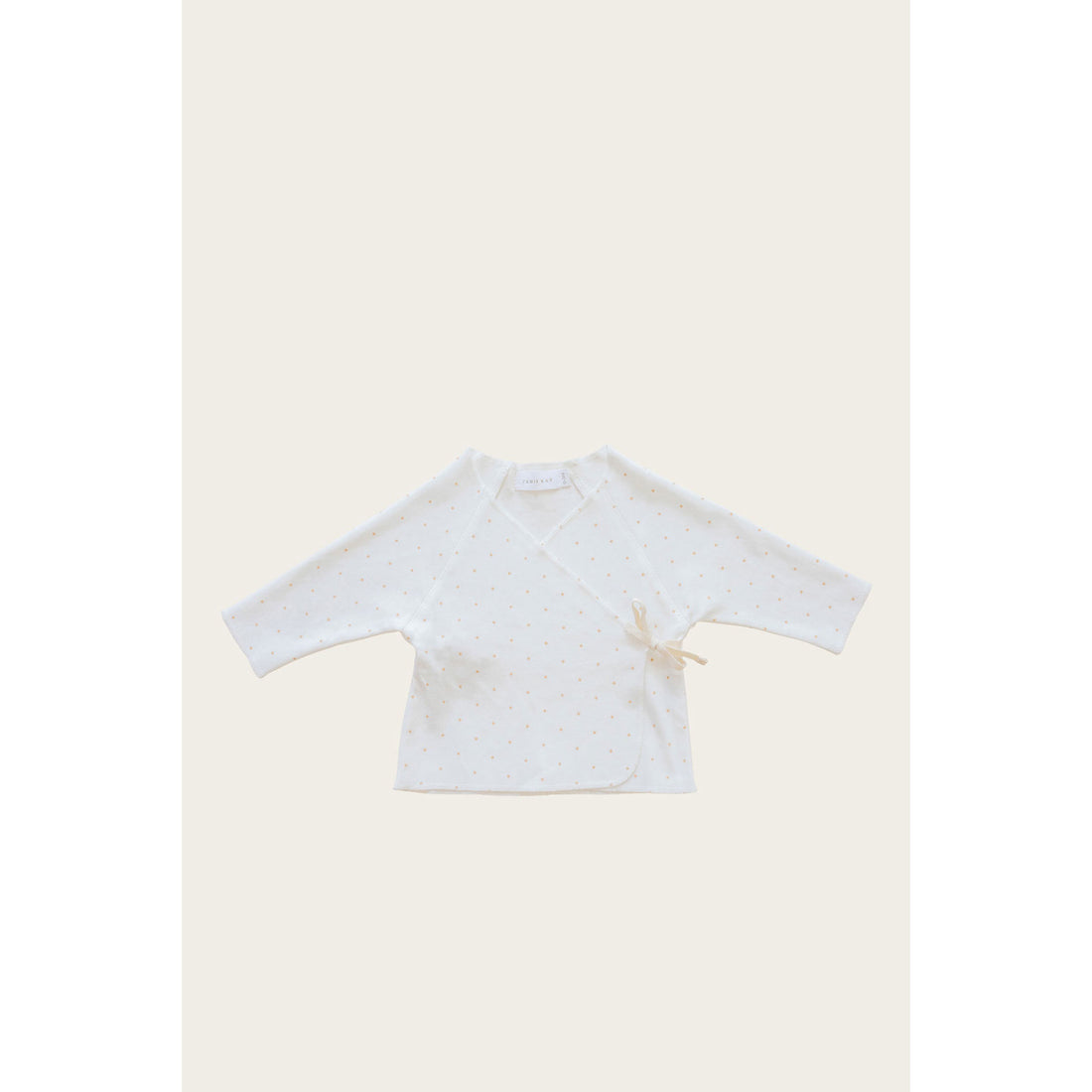 Jamie Kay Organic Cotton Wrap Top - Tiny Dot Latte On Milk