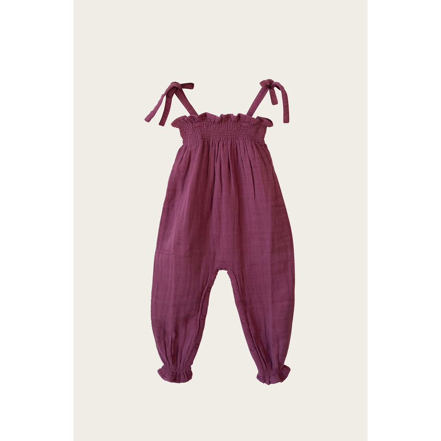 Jamie Kay Organic Cotton Muslin Summer Playsuit - Damson
