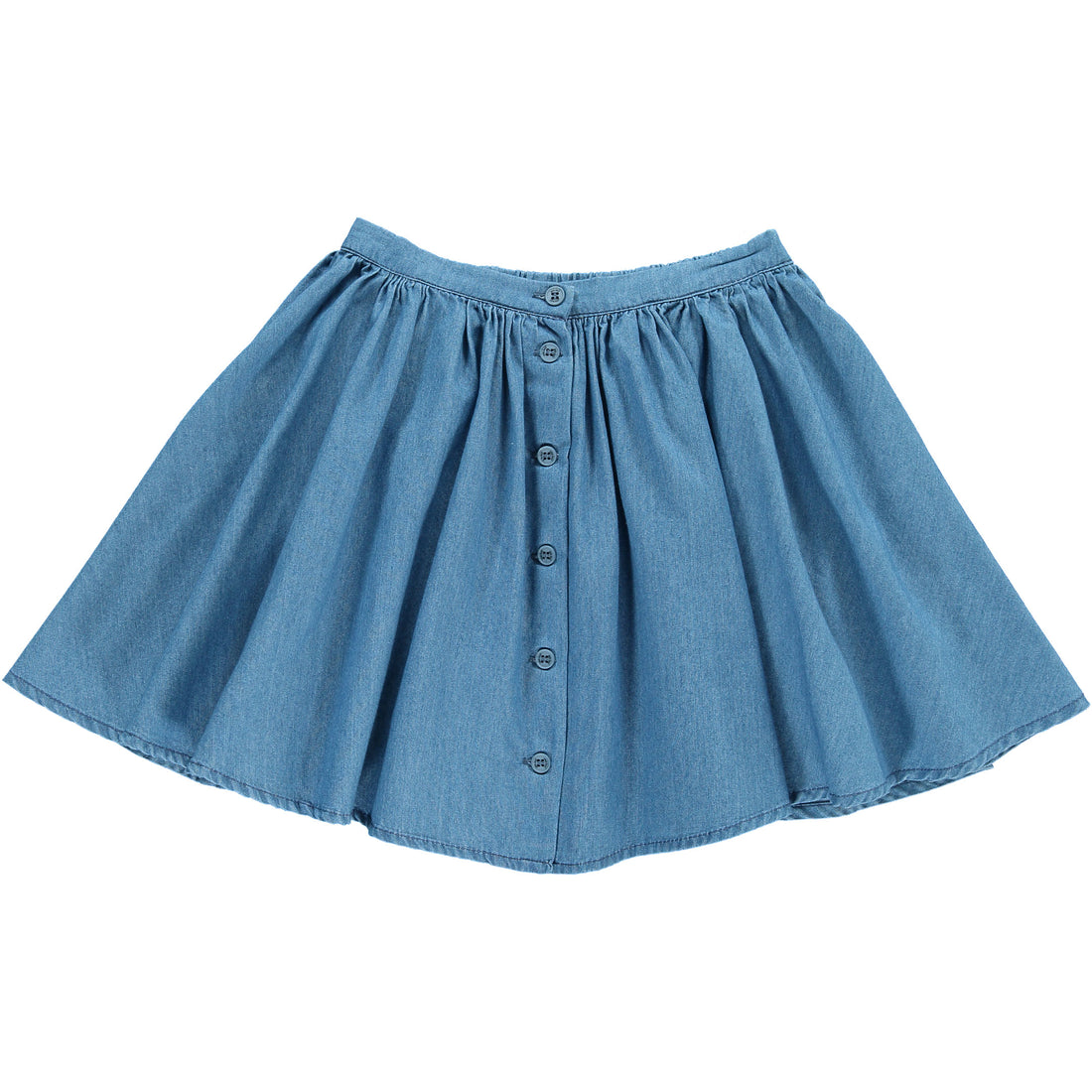 Hundred Pieces Chambray Uneven Skirt