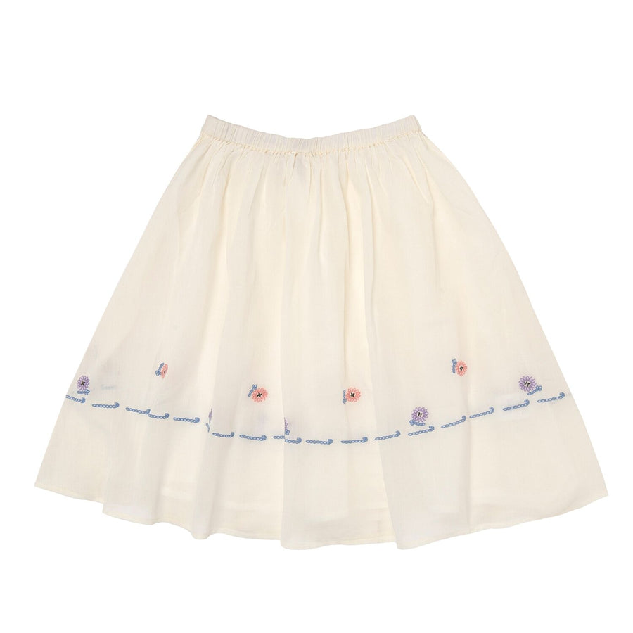 Atelier Barn Cream Embroidered Skirt