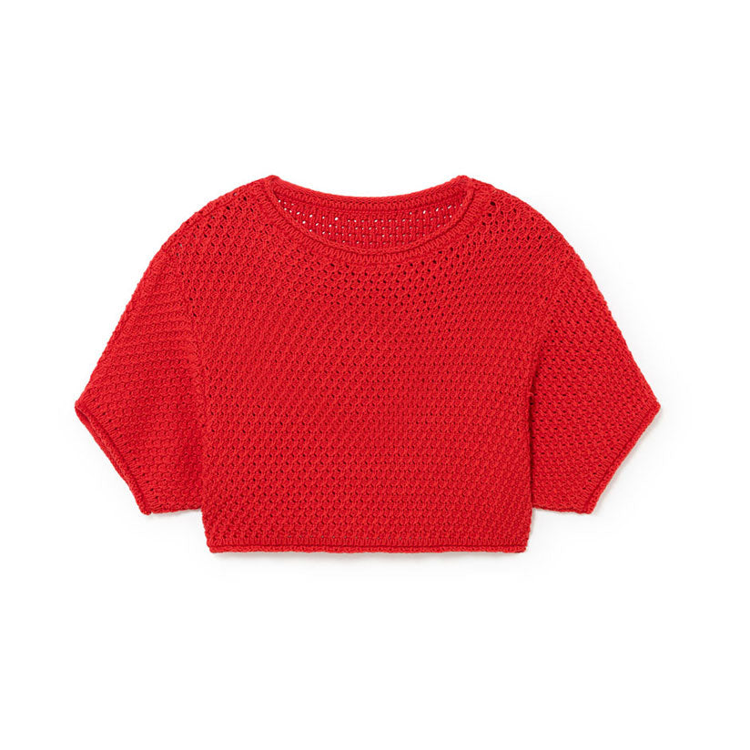 Little Creative Factory Red Kawaii Crop Sweater