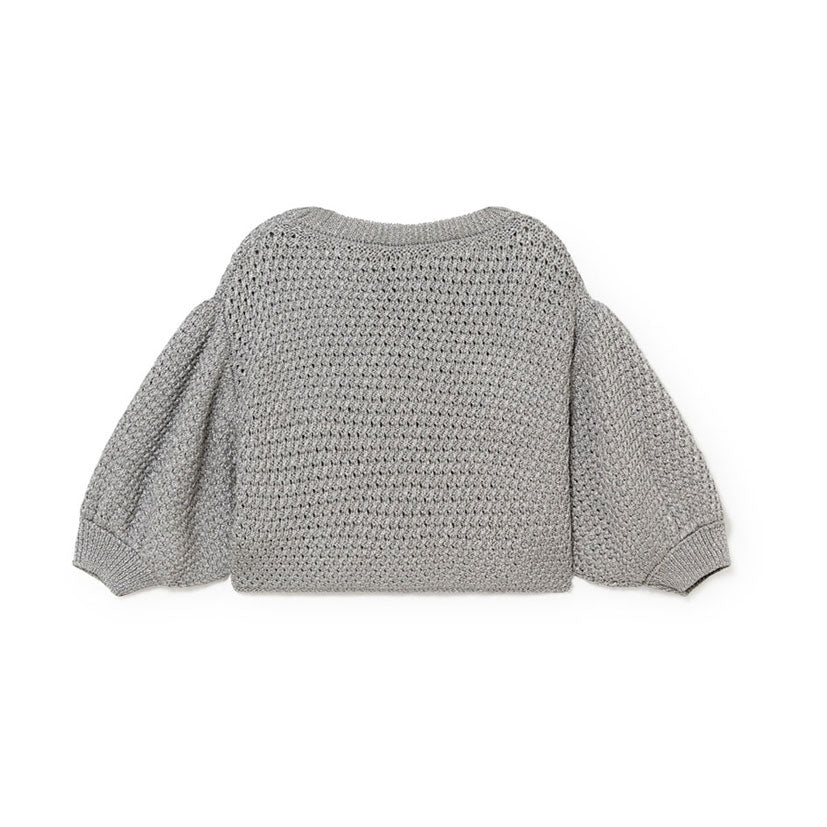 Little Creative Factory Silver Futuristic Knit Crop Sweater
