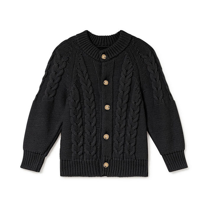 Little Creative Factory Black Tricot Zig-Zag Cardigan