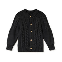 Little Creative Factory Black Tricot Zig-Zag Cardigan
