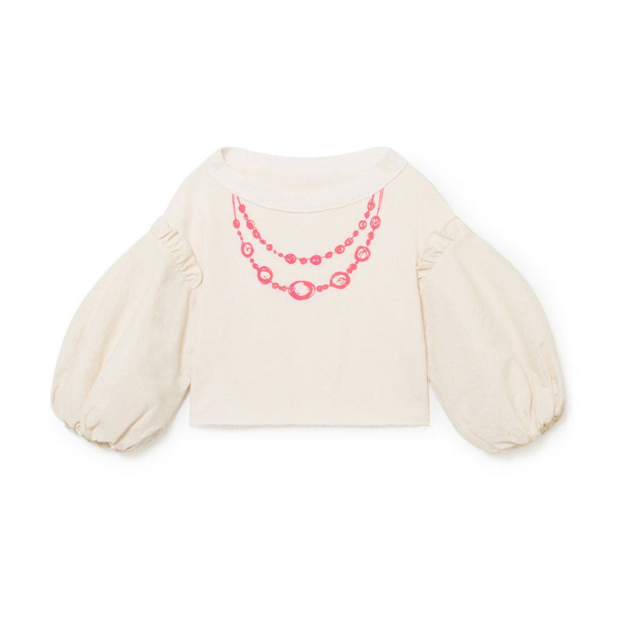 Little Creative Factory Cream Arty Fleece Balloon Crop Top