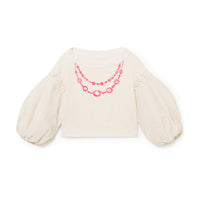Little Creative Factory Cream Arty Fleece Balloon Crop Top