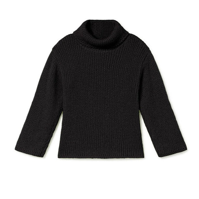 Little Creative Factory Black Tricot Turtleneck Sweater