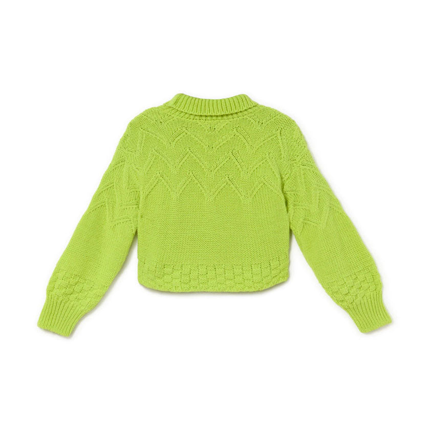Little Creative Factory Yellow Tricot Zig-Zag Turtleneck Sweater