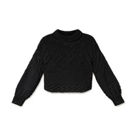 Little Creative Factory Black Tricot Zig-Zag Turtleneck Sweater