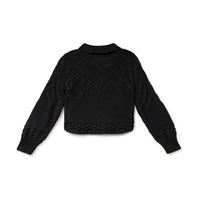 Little Creative Factory Black Tricot Zig-Zag Turtleneck Sweater