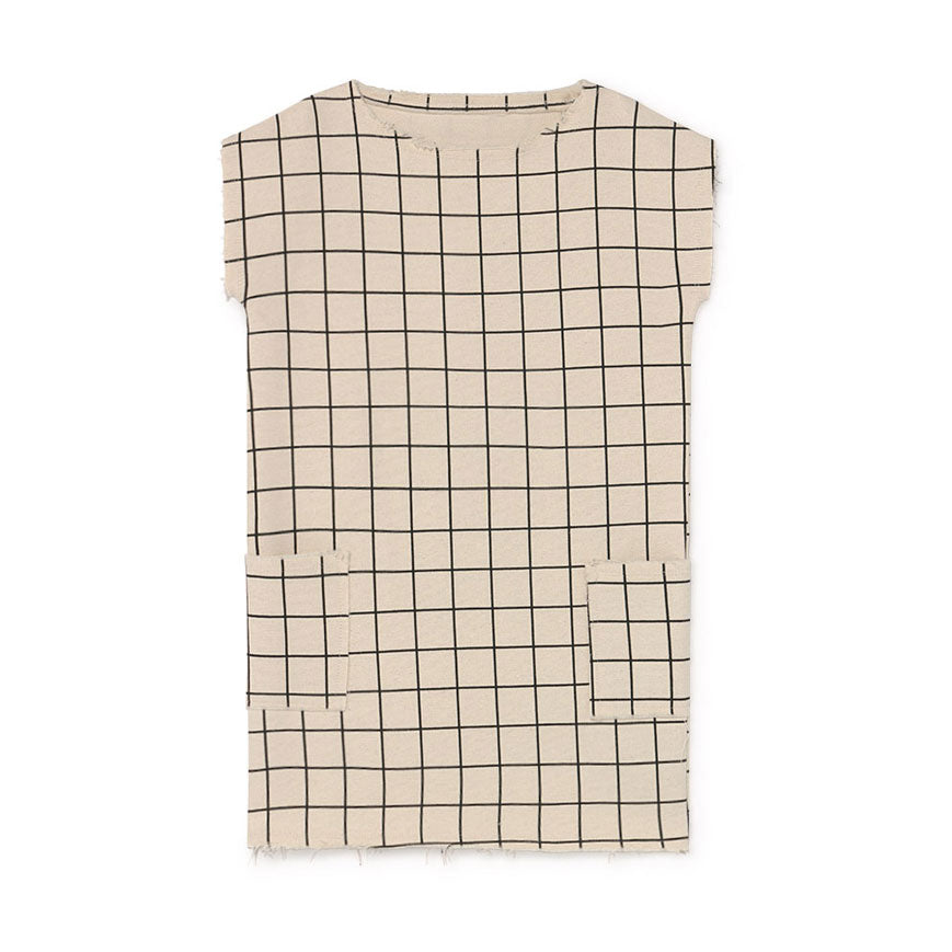 Little Creative Factory Cream Plaid Short Dress