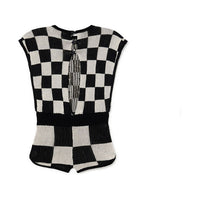 Little Creative Factory Check Tribal Knit Short Jumpsuit